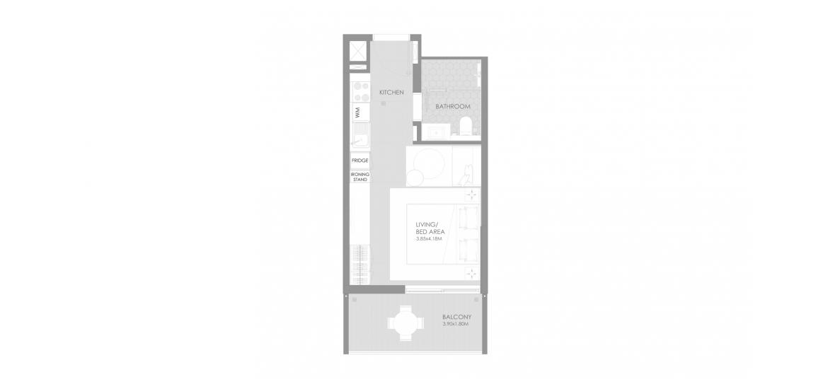Apartment floor plan «A», 1 room in MAG CITY